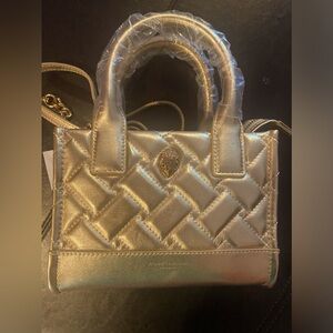 NEW WITH TAGS Shiny Gold Kurt Geiger Kensington Bag